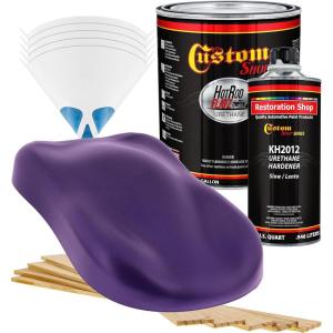 imageCustom Shop  Firemist Purple  Hot Rod Flatz Flat Matte Satin Urethane Auto Paint  Complete Gallon Paint Kit  Professional Low Sheen Automotive Car Truck Coating 41 Mix Ratio
