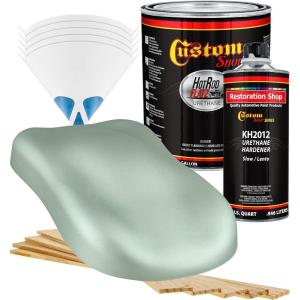 imageCustom Shop  Frost Green Metallic  Hot Rod Flatz Flat Matte Satin Urethane Auto Paint  Complete Gallon Paint Kit  Professional Low Sheen Automotive Car Truck Coating 41 Mix Ratio