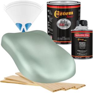 imageCustom Shop  Frost Green Metallic  Hot Rod Flatz Flat Matte Satin Urethane Auto Paint  Complete Quart Paint Kit  Professional Low Sheen Automotive Car Truck Coating 41 Mix Ratio