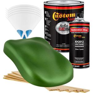 imageCustom Shop  Gasser Green Metallic  Hot Rod Flatz Flat Matte Satin Urethane Auto Paint  Complete Gallon Paint Kit  Professional Low Sheen Automotive Car Truck Coating 41 Mix Ratio