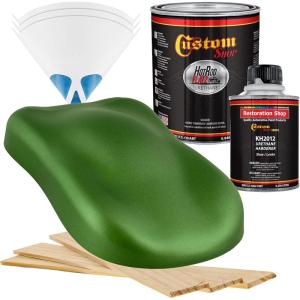 imageCustom Shop  Gasser Green Metallic  Hot Rod Flatz Flat Matte Satin Urethane Auto Paint  Complete Quart Paint Kit  Professional Low Sheen Automotive Car Truck Coating 41 Mix Ratio