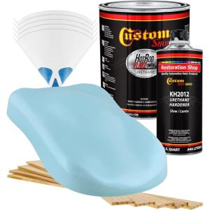 imageCustom Shop  Glacier Blue  Hot Rod Flatz Flat Matte Satin Urethane Auto Paint  Complete Gallon Paint Kit  Professional Low Sheen Automotive Car Truck Coating 41 Mix Ratio