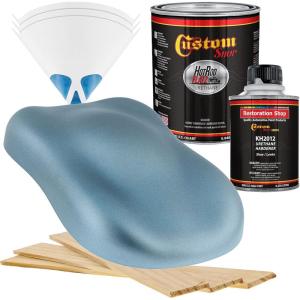 imageCustom Shop  Glacier Blue Metallic  Hot Rod Flatz Flat Matte Satin Urethane Auto Paint  Complete Quart Paint Kit  Professional Low Sheen Automotive Car Truck Coating 41 Mix Ratio