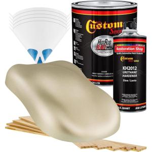 imageCustom Shop  Gold Mist Metallic  Hot Rod Flatz Flat Matte Satin Urethane Auto Paint  Complete Gallon Paint Kit  Professional Low Sheen Automotive Car Truck Coating 41 Mix Ratio
