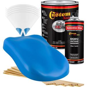 imageCustom Shop  Grabber Blue  Hot Rod Flatz Flat Matte Satin Urethane Auto Paint  Complete Gallon Paint Kit  Professional Low Sheen Automotive Car Truck Coating 41 Mix Ratio