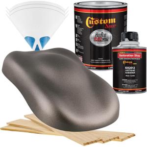 imageCustom Shop  Graphite Gray Metallic  Hot Rod Flatz Flat Matte Satin Urethane Auto Paint  Complete Quart Paint Kit  Professional Low Sheen Automotive Car Truck Coating 41 Mix Ratio