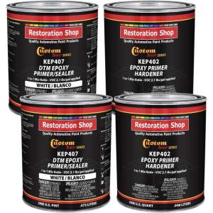 imageCustom Shop  Gray Epoxy PrimerSealer 21 VOC 1 Quart Kit AntiCorrosive DTM HighPerformance Primer for Automotive and Industrial use Kit  1 Pint Epoxy Primer 1 Pint Epoxy HDR 11 MixWhite
