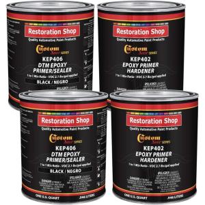 imageCustom Shop  Gray Epoxy PrimerSealer 21 VOC 1 Quart Kit AntiCorrosive DTM HighPerformance Primer for Automotive and Industrial use Kit  1 Pint Epoxy Primer 1 Pint Epoxy HDR 11 MixBlack