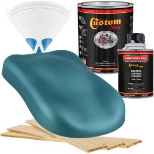 imageCustom Shop  Gulfstream Aqua Metallic  Hot Rod Flatz Flat Matte Satin Urethane Auto Paint  Complete Quart Paint Kit  Professional Low Sheen Automotive Car Truck Coating 41 Mix Ratio