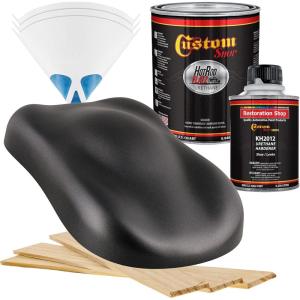 imageCustom Shop  Gunmetal Grey Metallic  Hot Rod Flatz Flat Matte Satin Urethane Auto Paint  Complete Quart Paint Kit  Professional Low Sheen Automotive Car Truck Coating 41 Mix Ratio