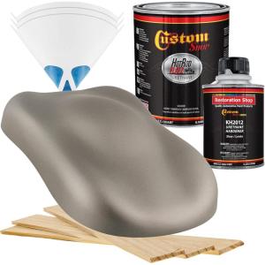 imageCustom Shop  Gunsmoke Metallic  Hot Rod Flatz Flat Matte Satin Urethane Auto Paint  Complete Quart Paint Kit  Professional Low Sheen Automotive Car Truck Coating 41 Mix Ratio