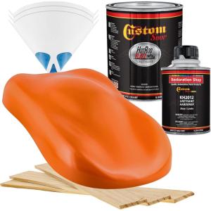 imageCustom Shop  Hugger Orange  Hot Rod Flatz Flat Matte Satin Urethane Auto Paint  Complete Quart Paint Kit  Professional Low Sheen Automotive Car Truck Coating 41 Mix Ratio
