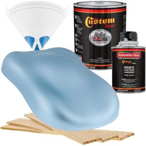 imageCustom Shop  Ice Blue Metallic  Hot Rod Flatz Flat Matte Satin Urethane Auto Paint  Complete Quart Paint Kit  Professional Low Sheen Automotive Car Truck Coating 41 Mix Ratio