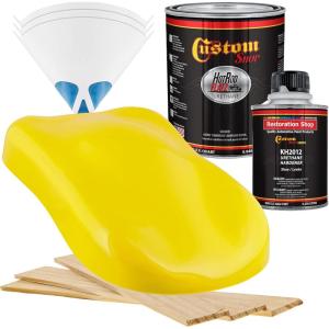 imageCustom Shop  Indy Yellow  Hot Rod Flatz Flat Matte Satin Urethane Auto Paint  Complete Quart Paint Kit  Professional Low Sheen Automotive Car Truck Coating 41 Mix Ratio