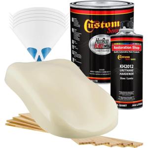 imageCustom Shop  Ivory  Hot Rod Flatz Flat Matte Satin Urethane Auto Paint  Complete Gallon Paint Kit  Professional Low Sheen Automotive Car Truck Coating 41 Mix Ratio