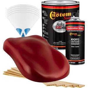 imageCustom Shop  Jalapeno Bright Red  Hot Rod Flatz Flat Matte Satin Urethane Auto Paint  Complete Gallon Paint Kit  Professional Low Sheen Automotive Car Truck Coating 41 Mix Ratio