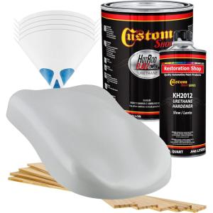 imageCustom Shop  Light Gray Primer Tone  Hot Rod Flatz Flat Matte Satin Urethane Auto Paint  Complete Gallon Paint Kit  Professional Low Sheen Automotive Car Truck Coating 41 Mix Ratio