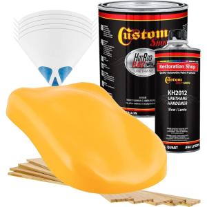 imageCustom Shop  Maize Yellow  Hot Rod Flatz Flat Matte Satin Urethane Auto Paint  Complete Gallon Paint Kit  Professional Low Sheen Automotive Car Truck Coating 41 Mix Ratio