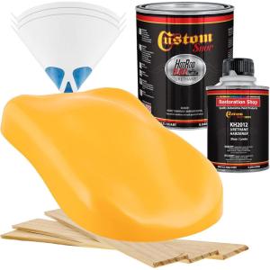 imageCustom Shop  Maize Yellow  Hot Rod Flatz Flat Matte Satin Urethane Auto Paint  Complete Quart Paint Kit  Professional Low Sheen Automotive Car Truck Coating 41 Mix Ratio