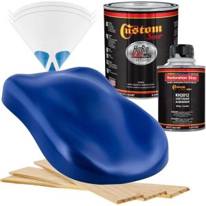 imageCustom Shop  Marine Blue  Hot Rod Flatz Flat Matte Satin Urethane Auto Paint  Complete Quart Paint Kit  Professional Low Sheen Automotive Car Truck Coating 41 Mix Ratio