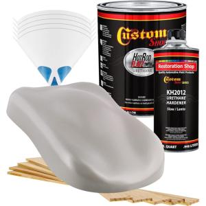 imageCustom Shop  Mesa Gray  Hot Rod Flatz Flat Matte Satin Urethane Auto Paint  Complete Gallon Paint Kit  Professional Low Sheen Automotive Car Truck Coating 41 Mix Ratio
