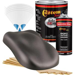 imageCustom Shop  Meteor Gray Metallic  Hot Rod Flatz Flat Matte Satin Urethane Auto Paint  Complete Gallon Paint Kit  Professional Low Sheen Automotive Car Truck Coating 41 Mix Ratio