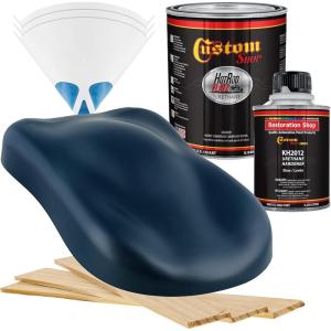 imageCustom Shop  Midnight Blue  Hot Rod Flatz Flat Matte Satin Urethane Auto Paint  Complete Quart Paint Kit  Professional Low Sheen Automotive Car Truck Coating 41 Mix Ratio