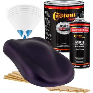 imageCustom Shop  Midnight Purple Pearl  Hot Rod Flatz Flat Matte Satin Urethane Auto Paint  Complete Gallon Paint Kit  Professional Low Sheen Automotive Car Truck Coating 41 Mix Ratio