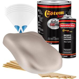 imageCustom Shop  Mocha Frost Metallic  Hot Rod Flatz Flat Matte Satin Urethane Auto Paint  Complete Gallon Paint Kit  Professional Low Sheen Automotive Car Truck Coating 41 Mix Ratio