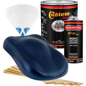 imageCustom Shop  Moonlight Drive Blue Metallic  Hot Rod Flatz Flat Matte Satin Urethane Auto Paint  Complete Gallon Paint Kit  Professional Low Sheen Automotive Car Truck Coating 41 Mix Ratio