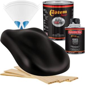 imageCustom Shop  Muscle Car Texture Black  Hot Rod Flatz Flat Matte Satin Urethane Auto Paint  Complete Quart Paint Kit  Professional Low Sheen Automotive Car Truck Coating 41 Mix Ratio