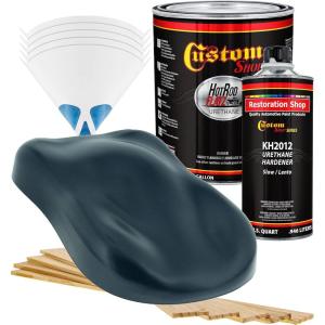 imageCustom Shop  Neptune Blue Firemist  Hot Rod Flatz Flat Matte Satin Urethane Auto Paint  Complete Gallon Paint Kit  Professional Low Sheen Automotive Car Truck Coating 41 Mix Ratio
