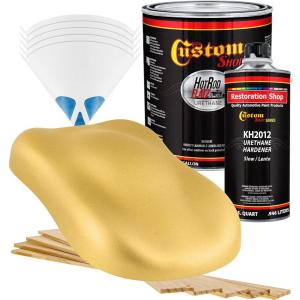 imageCustom Shop  Old Gold Metallic  Hot Rod Flatz Flat Matte Satin Urethane Auto Paint  Complete Gallon Paint Kit  Professional Low Sheen Automotive Car Truck Coating 41 Mix Ratio