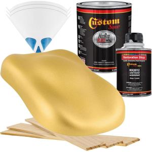 imageCustom Shop  Old Gold Metallic  Hot Rod Flatz Flat Matte Satin Urethane Auto Paint  Complete Quart Paint Kit  Professional Low Sheen Automotive Car Truck Coating 41 Mix Ratio