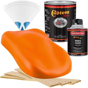 imageCustom Shop  Omaha Orange  Hot Rod Flatz Flat Matte Satin Urethane Auto Paint  Complete Quart Paint Kit  Professional Low Sheen Automotive Car Truck Coating 41 Mix Ratio