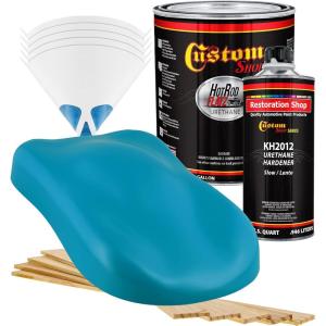 imageCustom Shop  Petty Blue  Hot Rod Flatz Flat Matte Satin Urethane Auto Paint  Complete Gallon Paint Kit  Professional Low Sheen Automotive Car Truck Coating 41 Mix Ratio