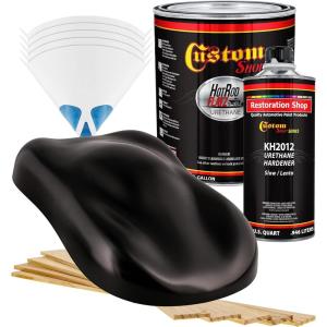 imageCustom Shop  Phantom Black Metallic  Hot Rod Flatz Flat Matte Satin Urethane Auto Paint  Complete Gallon Paint Kit  Professional Low Sheen Automotive Car Truck Coating 41 Mix Ratio