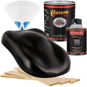 imageCustom Shop  Phantom Black Metallic  Hot Rod Flatz Flat Matte Satin Urethane Auto Paint  Complete Quart Paint Kit  Professional Low Sheen Automotive Car Truck Coating 41 Mix Ratio