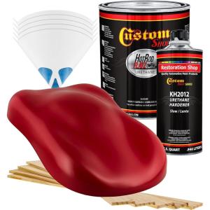 imageCustom Shop  Pro Street Red  Hot Rod Flatz Flat Matte Satin Urethane Auto Paint  Complete Gallon Paint Kit  Professional Low Sheen Automotive Car Truck Coating 41 Mix Ratio
