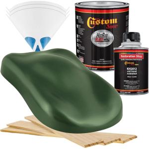 imageCustom Shop  Rally Green Metallic  Hot Rod Flatz Flat Matte Satin Urethane Auto Paint  Complete Quart Paint Kit  Professional Low Sheen Automotive Car Truck Coating 41 Mix Ratio