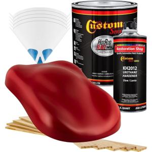 imageCustom Shop  Rally Red  Hot Rod Flatz Flat Matte Satin Urethane Auto Paint  Complete Gallon Paint Kit  Professional Low Sheen Automotive Car Truck Coating 41 Mix Ratio