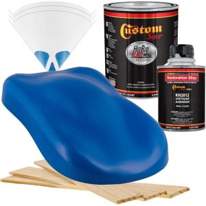 imageCustom Shop  Reflex Blue  Hot Rod Flatz Flat Matte Satin Urethane Auto Paint  Complete Quart Paint Kit  Professional Low Sheen Automotive Car Truck Coating 41 Mix Ratio
