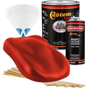 imageCustom Shop  Reptile Red  Hot Rod Flatz Flat Matte Satin Urethane Auto Paint  Complete Gallon Paint Kit  Professional Low Sheen Automotive Car Truck Coating 41 Mix Ratio