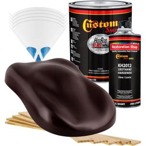 imageCustom Shop  Royal Maroon  Hot Rod Flatz Flat Matte Satin Urethane Auto Paint  Complete Gallon Paint Kit  Professional Low Sheen Automotive Car Truck Coating 41 Mix Ratio
