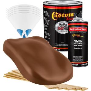 imageCustom Shop  Rust Pearl  Hot Rod Flatz Flat Matte Satin Urethane Auto Paint  Complete Gallon Paint Kit  Professional Low Sheen Automotive Car Truck Coating 41 Mix Ratio