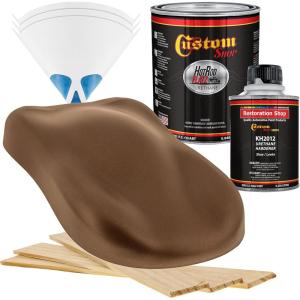 imageCustom Shop  Saddle Brown Firemist  Hot Rod Flatz Flat Matte Satin Urethane Auto Paint  Complete Quart Paint Kit  Professional Low Sheen Automotive Car Truck Coating 41 Mix Ratio