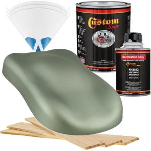 imageCustom Shop  Sage Green Metallic  Hot Rod Flatz Flat Matte Satin Urethane Auto Paint  Complete Quart Paint Kit  Professional Low Sheen Automotive Car Truck Coating 41 Mix Ratio