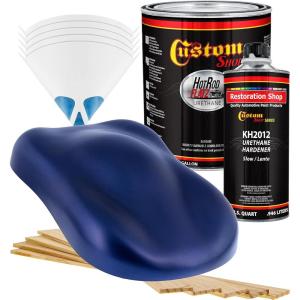 imageCustom Shop  Sapphire Blue Metallic  Hot Rod Flatz Flat Matte Satin Urethane Auto Paint  Complete Gallon Paint Kit  Professional Low Sheen Automotive Car Truck Coating 41 Mix Ratio