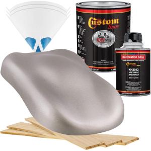 imageCustom Shop  Silver Sled Metallic  Hot Rod Flatz Flat Matte Satin Urethane Auto Paint  Complete Quart Paint Kit  Professional Low Sheen Automotive Car Truck Coating 41 Mix Ratio