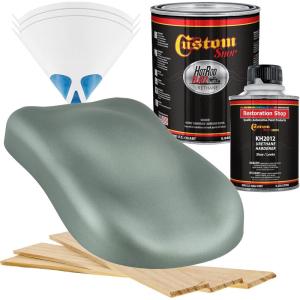 imageCustom Shop  Slate Green Metallic  Hot Rod Flatz Flat Matte Satin Urethane Auto Paint  Complete Quart Paint Kit  Professional Low Sheen Automotive Car Truck Coating 41 Mix Ratio